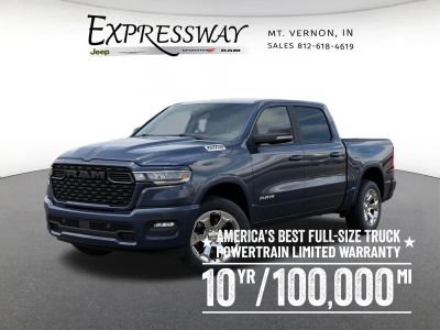 2026 RAM 1500 Big Horn 4x4 Crew Cab 5'7 Box in Forged Blue Metallic Exterior Paint — front three-quarter view