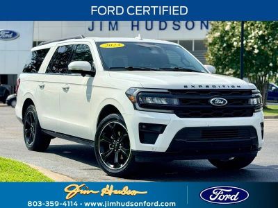 2023 Ford Expedition Max Limited CERTIFIED STEALTH PACKAGE in White Metallic — front three-quarter view