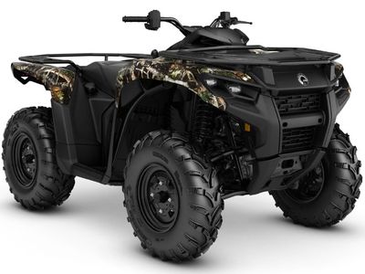 2026 Can-Am Outlander DPS 700 in Dark Wildland Camo — front three-quarter view