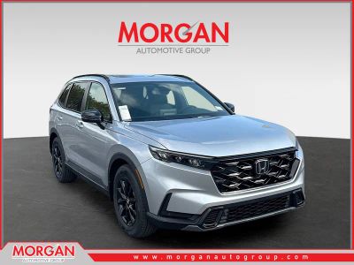 2026 Honda CR-V Hybrid Sport-L in Solar Silver Metallic — front three-quarter view