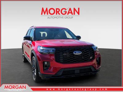 2026 Ford Explorer ST in Red — front three-quarter view