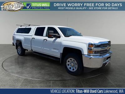2017 Chevrolet Silverado 3500HD Work Truck in Summit White — front three-quarter view