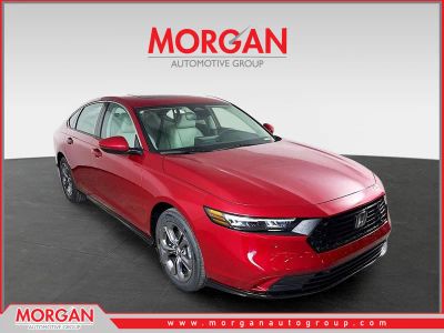 2026 Honda Accord Hybrid EX-L in Radiant Red Metallic — front three-quarter view