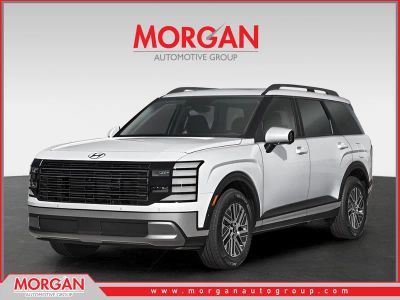 2026 Hyundai PALISADE HYBRID Blue SEL Premium 7P in Creamy White Pearl — front three-quarter view