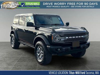 2025 Ford Bronco Badlands in Shadow Black — front three-quarter view