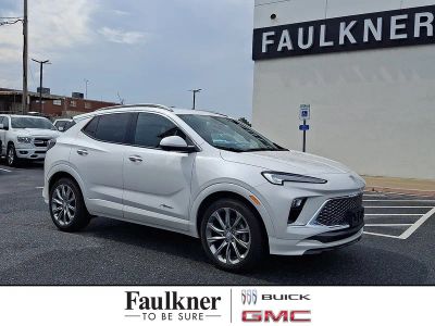 2025 Buick Encore GX Avenir in White Frost Tricoat — front three-quarter view