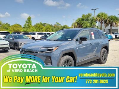 2026 Toyota RAV4 XLE Premium in Storm Cloud — front three-quarter view