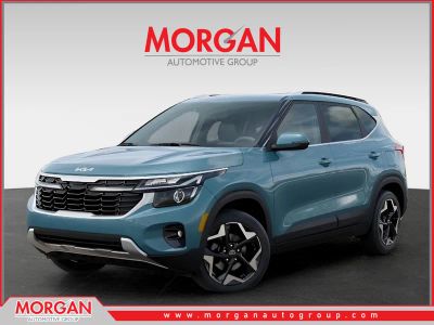 2026 Kia Seltos EX in Blue — front three-quarter view