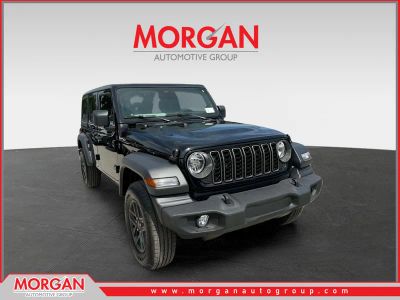 2026 Jeep Wrangler Sport S in Black Clearcoat — front three-quarter view
