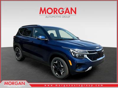 2026 Kia Seltos EX in Blue — front three-quarter view