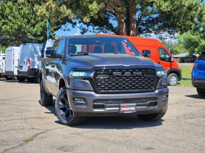 2026 RAM 1500 RAM 1500 BIG HORN CREW CAB 4X4 5'7' BOX in Granite Crystal Metallic Clear-Coat Exterior Paint — front three-quarter view