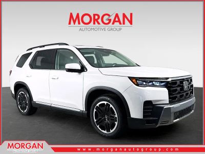 2026 Honda Pilot Touring S in Platinum White Pearl — front three-quarter view