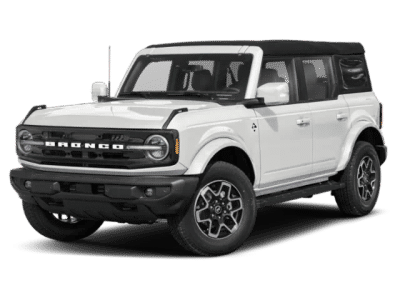 2026 Ford Bronco Outer Banks in White — front three-quarter view