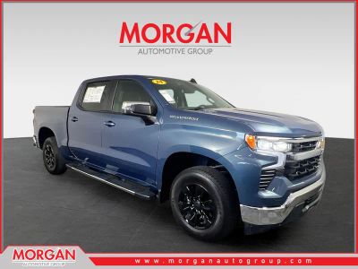 2024 Chevrolet Silverado 1500 LT in Lakeshore Blue Metallic — front three-quarter view