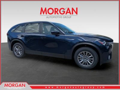 2026 Mazda CX-90 Select in Deep Crystal Blue Mica — front three-quarter view