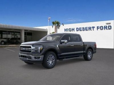 2025 Ford F-150 Lariat in Agate Black Metallic — front three-quarter view