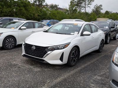 2024 Nissan Sentra SV in White — front three-quarter view