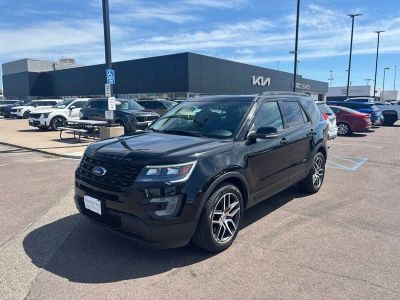 2017 Ford Explorer Sport in Shadow Black — front three-quarter view