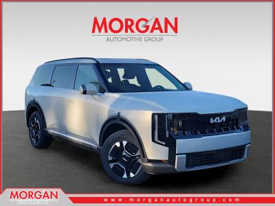 2027 Kia Telluride Hybrid EX in Silver — front three-quarter view