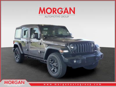 2026 Jeep Wrangler Sport in Granite Crystal Metallic Clearcoat — front three-quarter view