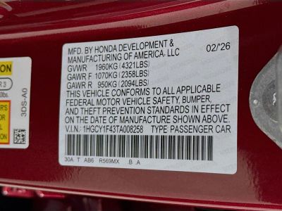 2026 Honda Accord Sedan — photo 34 view