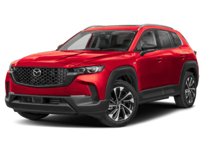 2026 Mazda CX-50 Hybrid Premium Plus in Red — front three-quarter view