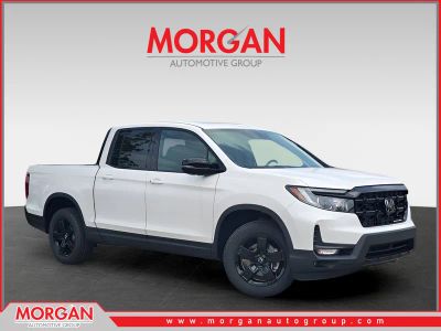 2026 Honda Ridgeline Black Edition in Platinum White Pearl — front three-quarter view