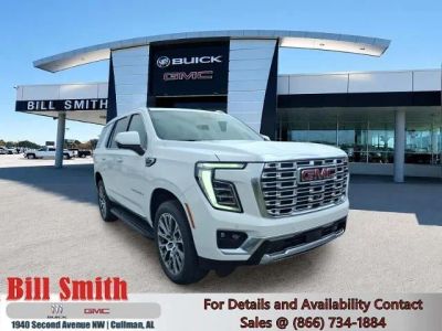 2026 GMC Yukon Denali in Summit White — front three-quarter view