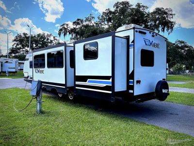 2024 Forest River Vibe — rear three-quarter view