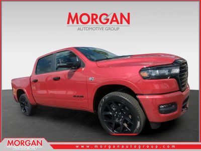 2026 Ram 1500 Laramie in Red — front three-quarter view