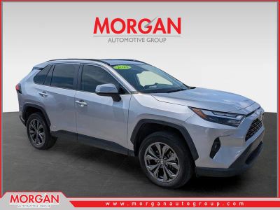 2024 Toyota RAV4 Hybrid XLE Premium in Silver Sky Metallic — front three-quarter view
