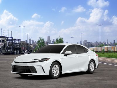 2026 Toyota Camry LE in White — front three-quarter view