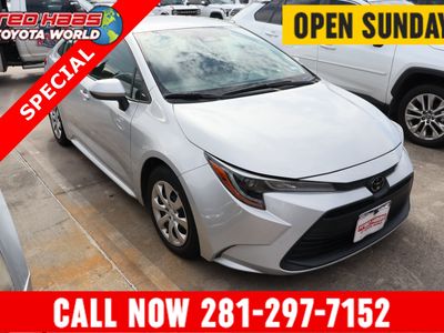 2024 Toyota Corolla LE in Silver — front three-quarter view