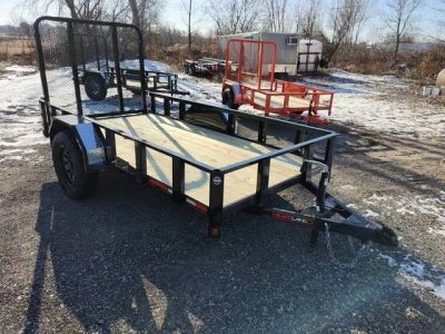 2026 Heartland 5x10 Steel Utility, 2990 GVWR, Powder Coated — front three-quarter view