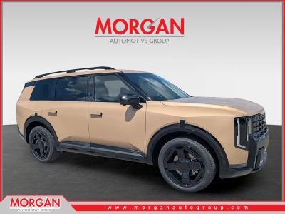 2027 Kia Telluride Hybrid X-Line SX in Terrain Brown Matte — front three-quarter view
