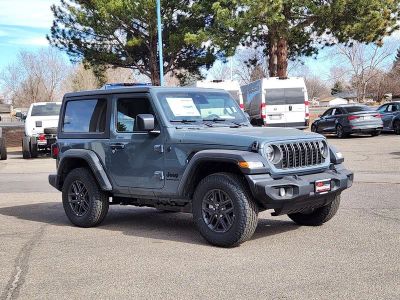 2026 Jeep Wrangler WRANGLER 2-DOOR SPORT S in Anvil Clear-Coat Exterior Paint — front three-quarter view