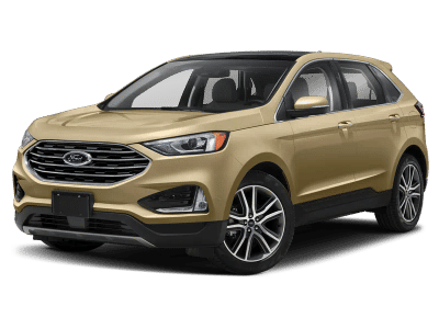 2020 Ford Edge Titanium in Desert Gold Metallic — front three-quarter view