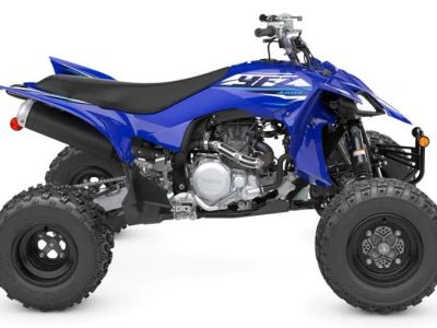 2026 Yamaha YFZ450R in Team Yamaha Blue — front three-quarter view