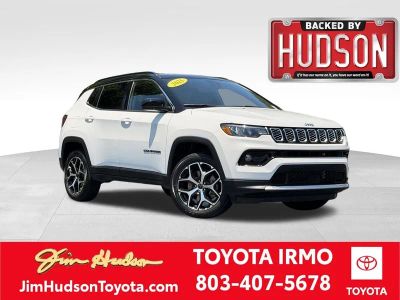 2025 Jeep Compass Limited in Bright White Clearcoat — front three-quarter view