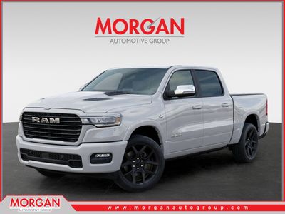 2026 Ram 1500 Laramie in White — front three-quarter view