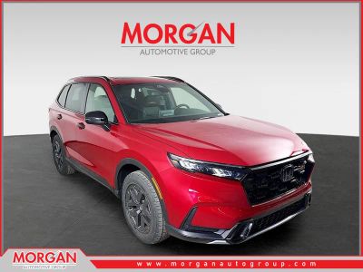 2026 Honda CR-V Hybrid TrailSport in Radiant Red Metallic — front three-quarter view