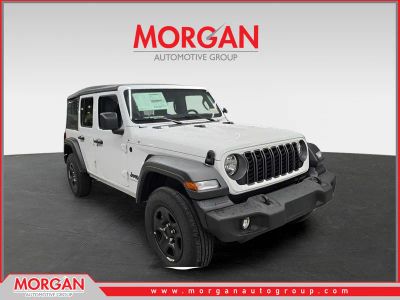 2026 Jeep Wrangler Sport in Bright White Clearcoat — front three-quarter view