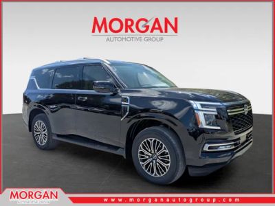 2026 Nissan Armada Platinum in Black — front three-quarter view