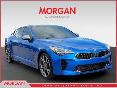 2018 Kia Stinger GT2 in Micro Blue — front three-quarter view