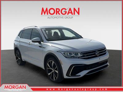 2022 Volkswagen Tiguan SEL R-Line in White Pearl — front three-quarter view