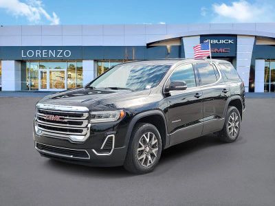 2023 GMC Acadia SLE in Ebony Twilight Metallic — front three-quarter view