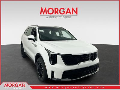 2026 Kia Sorento S in Glacial White Pearl — front three-quarter view