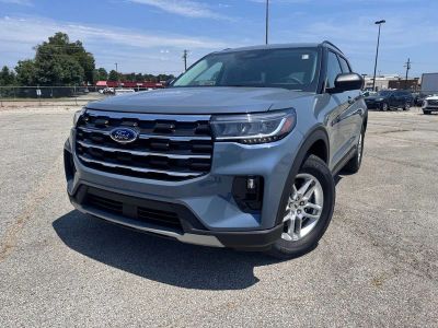2026 Ford Explorer Active in Vapor Blue — front three-quarter view
