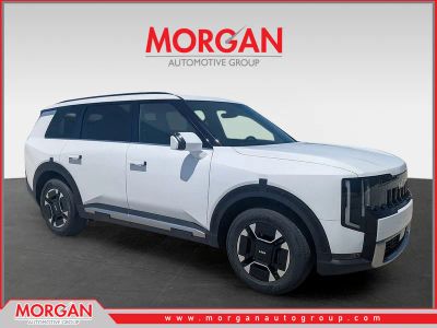 2027 Kia Telluride Hybrid EX in Glacial White Pearl — front three-quarter view