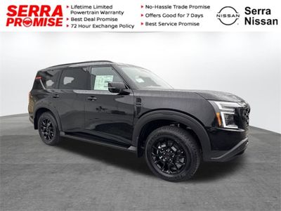 2026 Nissan Armada PRO-4X in Super Black — front three-quarter view